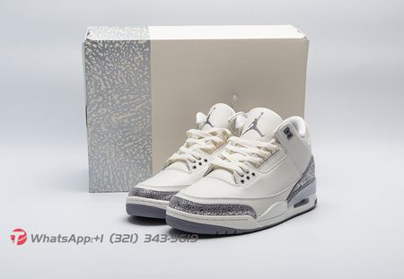 Air Jordan 3 Sail Metallic Silver CK9246-100 size 36-47.5