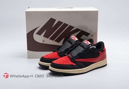 Travis Scott x Air Jordan 1 Low OG Black Red DM7866-061 Size 35-47.5