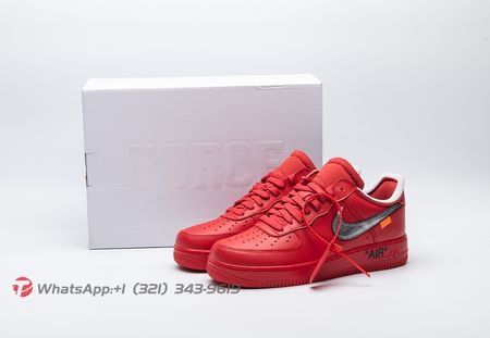 NIKE AIR FORCE 1 LOW OFF WHITE RED AO4297-600 Size 36-47.5