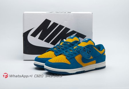 Nike Dunk Low SE Panda-Monium Court Blue Yellow Ochre Suede IH7648-700 Size 36-46