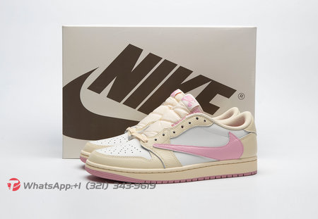 Jordan 1 Retro Low OG SP Travis Scott Shy Pink IQ7604-100 Size 36-48.5
